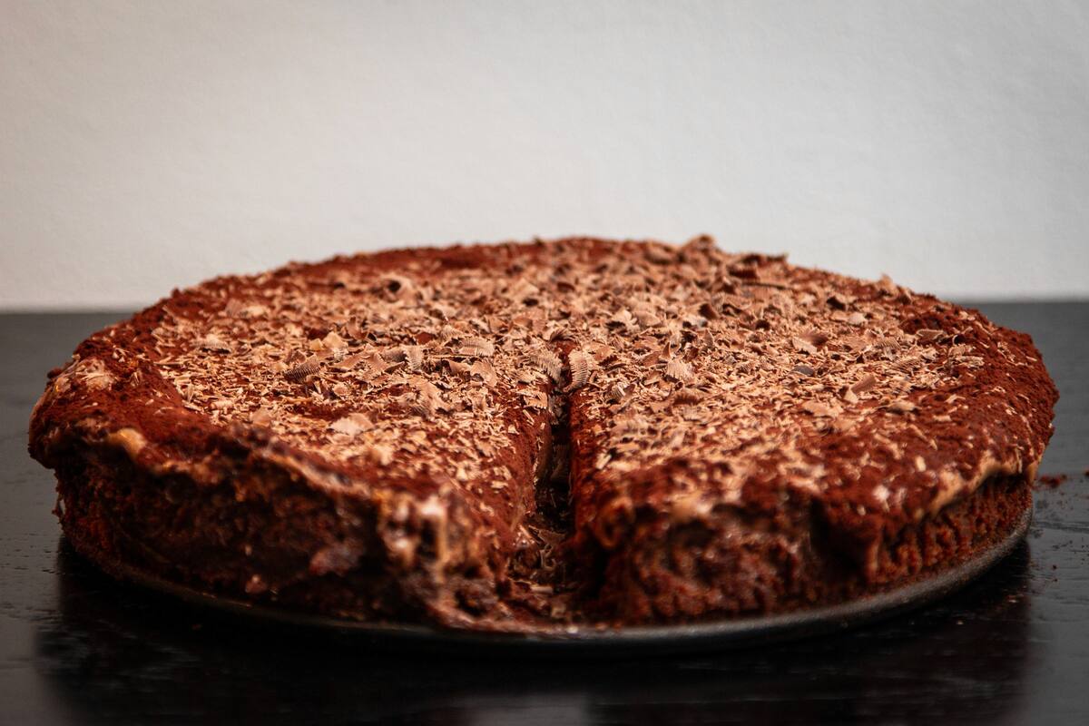 Billede af chokoladekage med creme