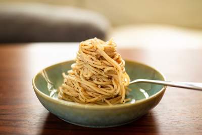 Cacio e pepe på tallerken