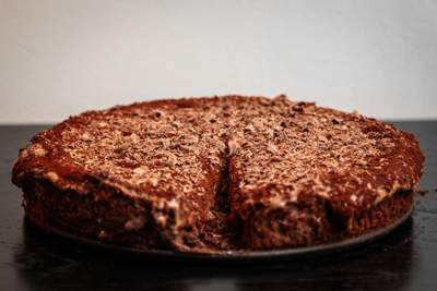 Billede af chokoladekage med creme